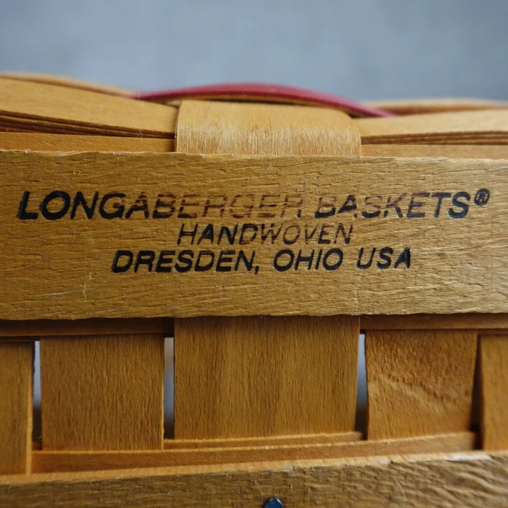 Longaberger 1998 Collectors Club 25th Anniversary Basket Handwoven Flag Design